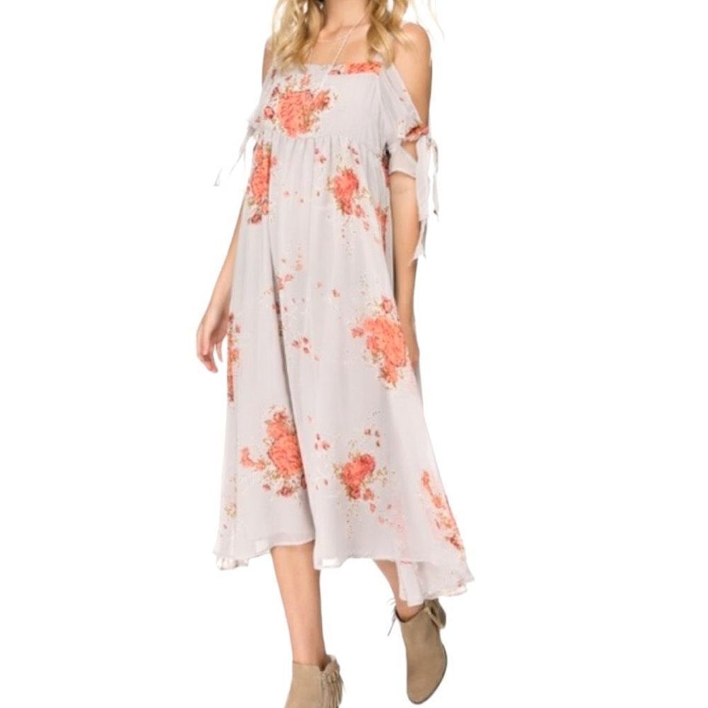 FREE PEOPLE Women's Tied To You Dress in Sand Combo Size Extra Small